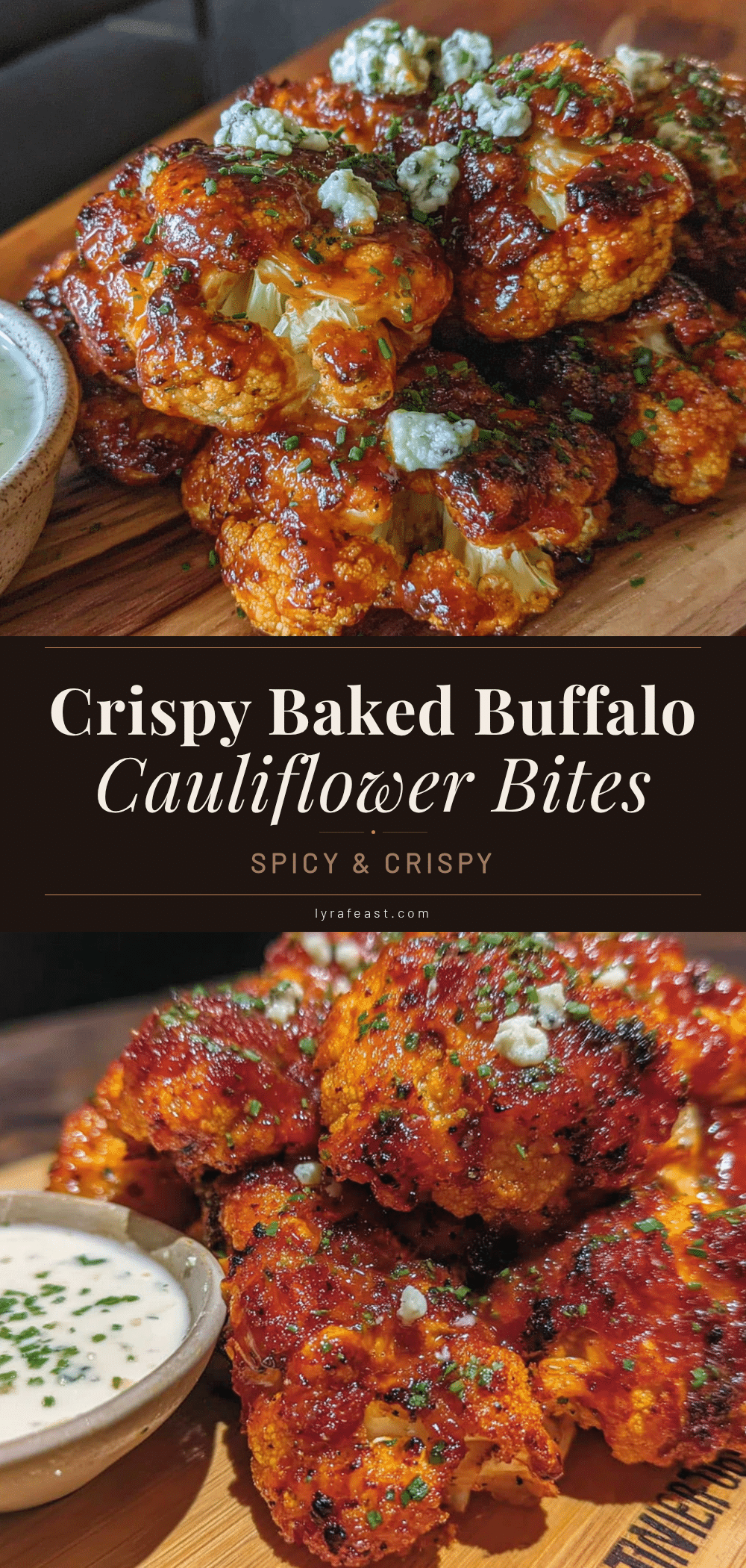 crispy baked buffalo cauliflower bites recipe