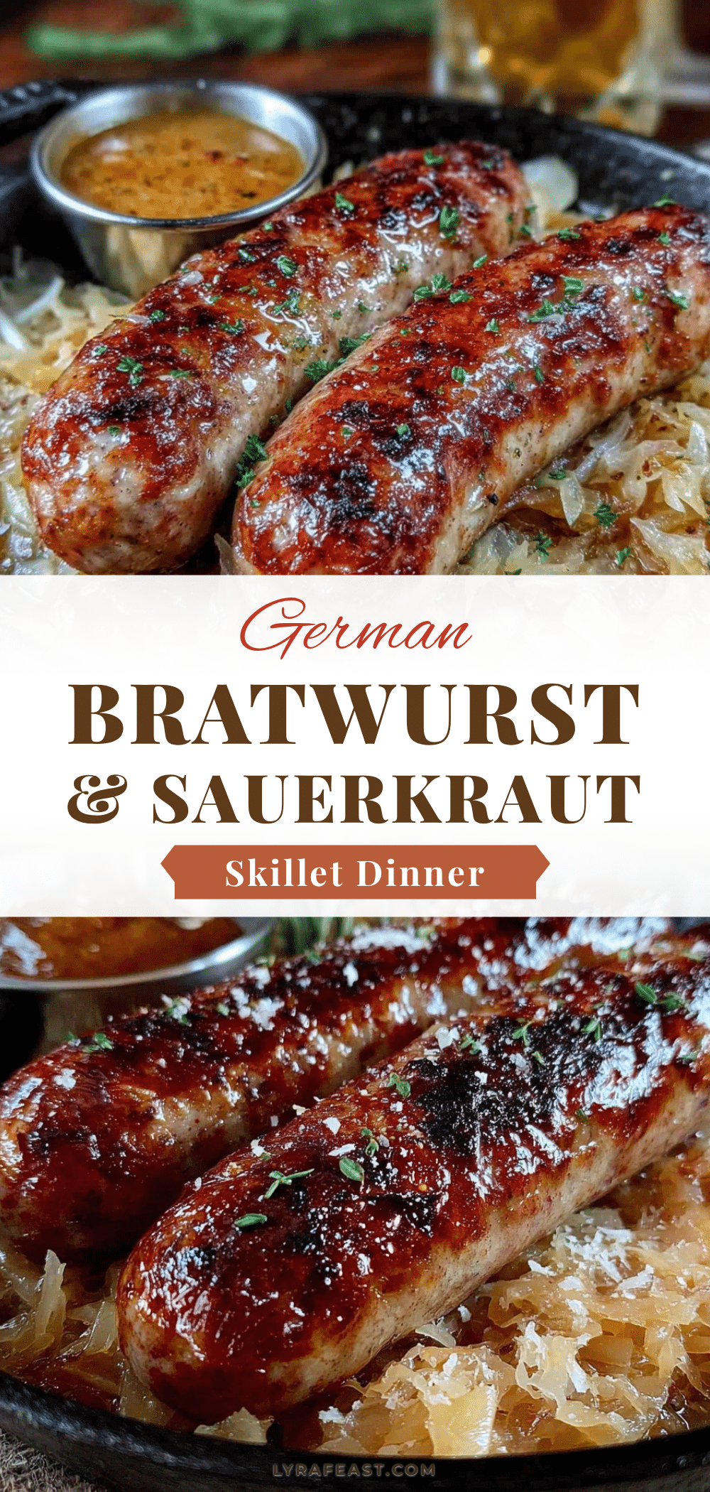 german bratwurst and sauerkraut skillet recipe