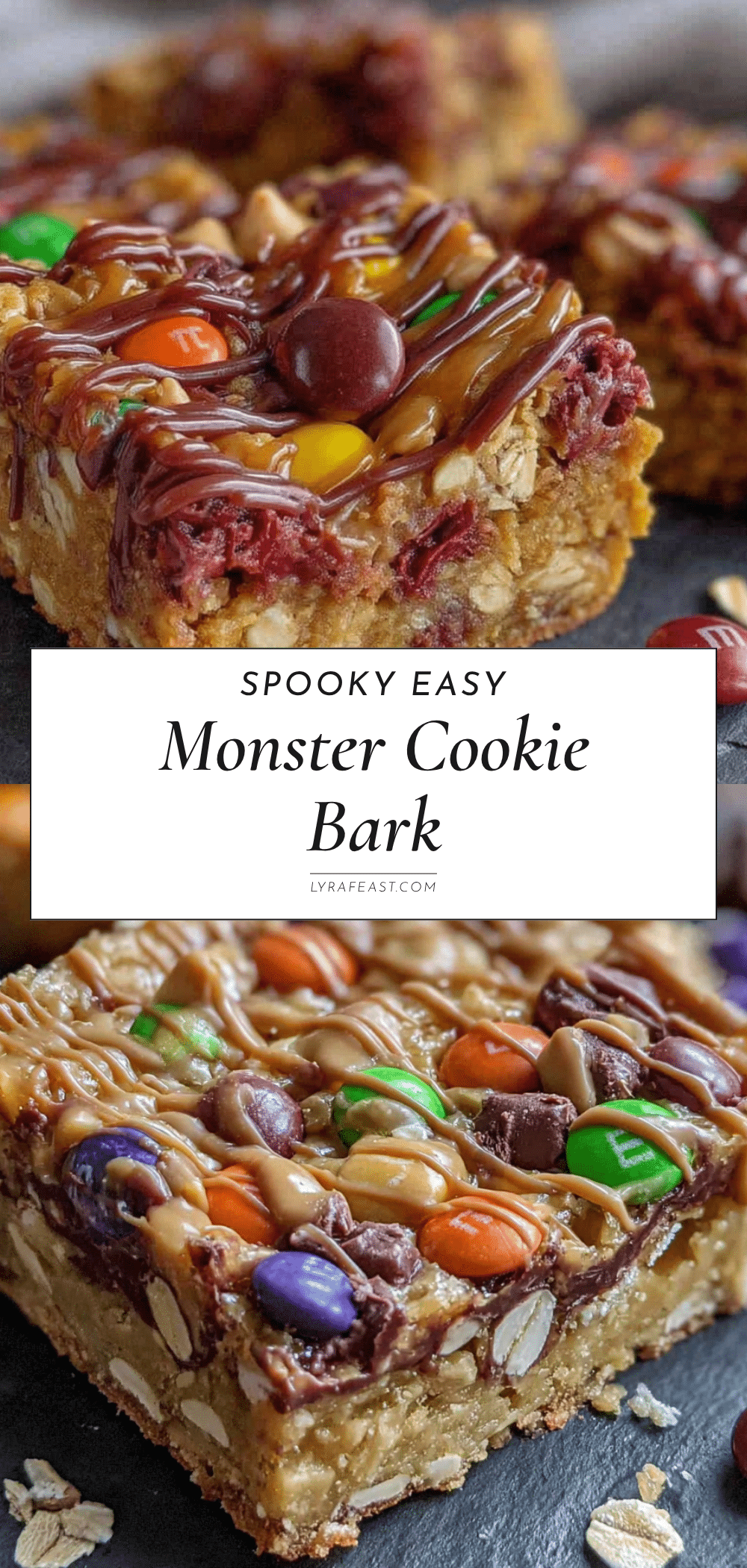 Halloween Monster Cookie Bark recipe
