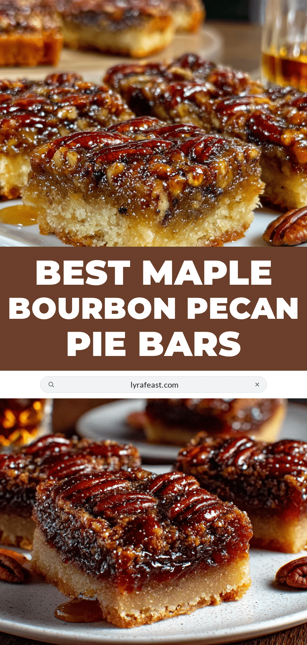 maple bourbon pecan pie bars recipe