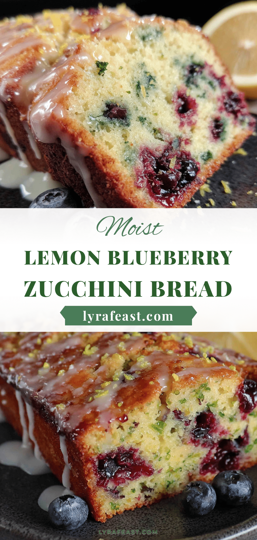 moist lemon blueberry zucchini bread recipe