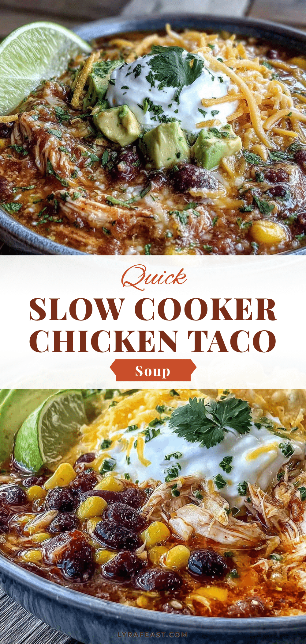 quick slow cooker chicken taco soup recipe